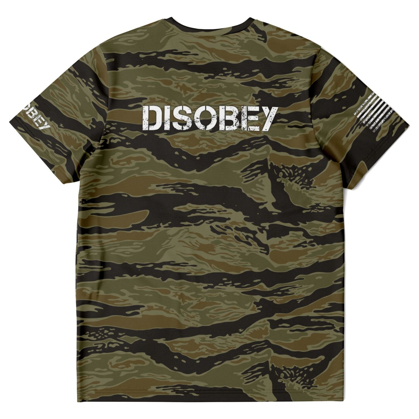DISOBEY Camotivational "Life Isn't a Gig" Tigerstripe Camo Shirt