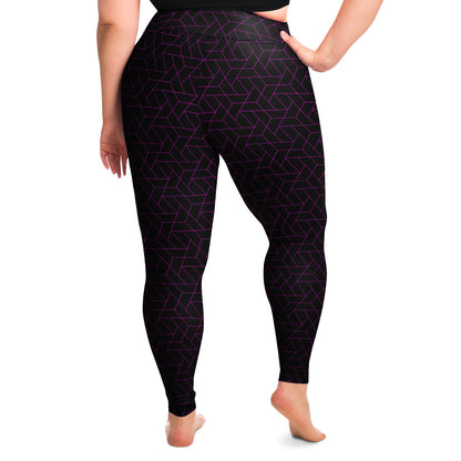 Plus Size Legging - CYBERBLACK FUSCHIA