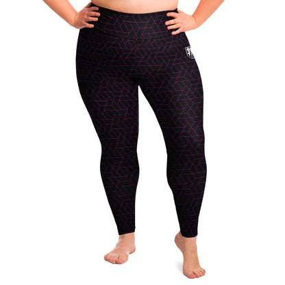 Plus Size Legging - CYBERBLACK FUSCHIA