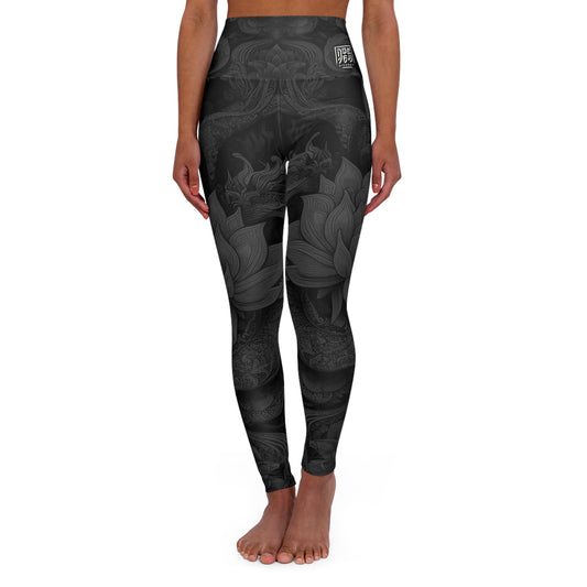 High Waisted Leggings (LOTUSFACE DARK)