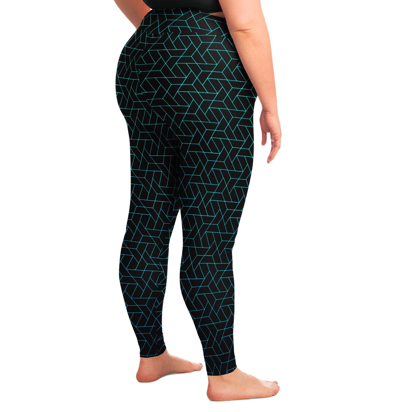 Plus Size Legging - CYBERBLACK TEAL