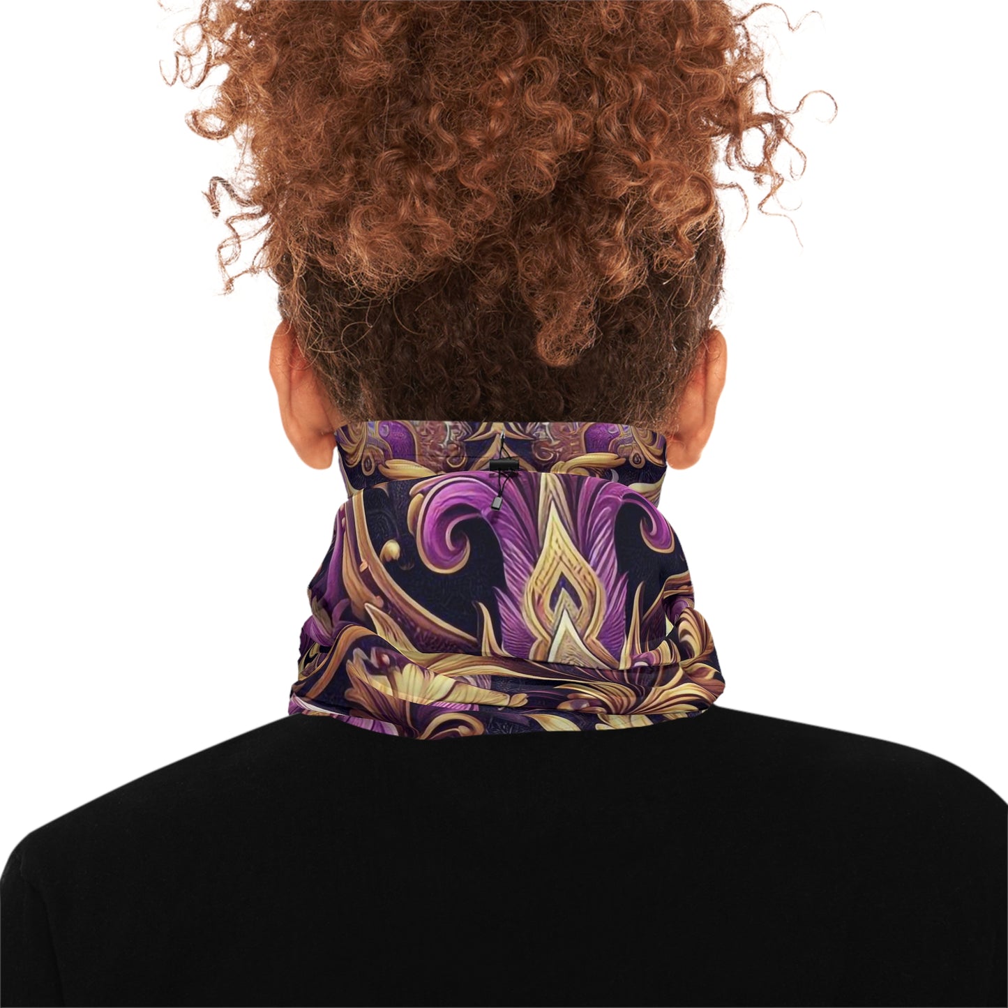 Winter Neck Gaiter W/ Drawstring - PURPLE TREASURE