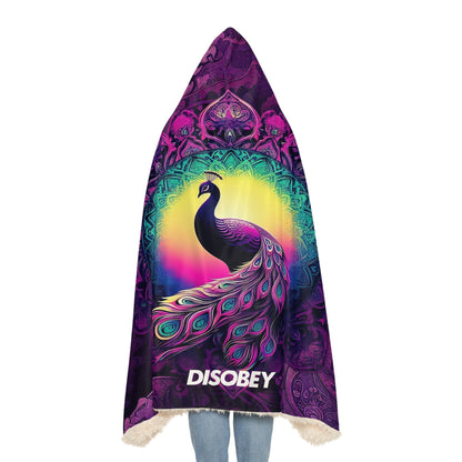 Hooded Snuggle Blanket - PURPLE PEACOCK PAISLEY