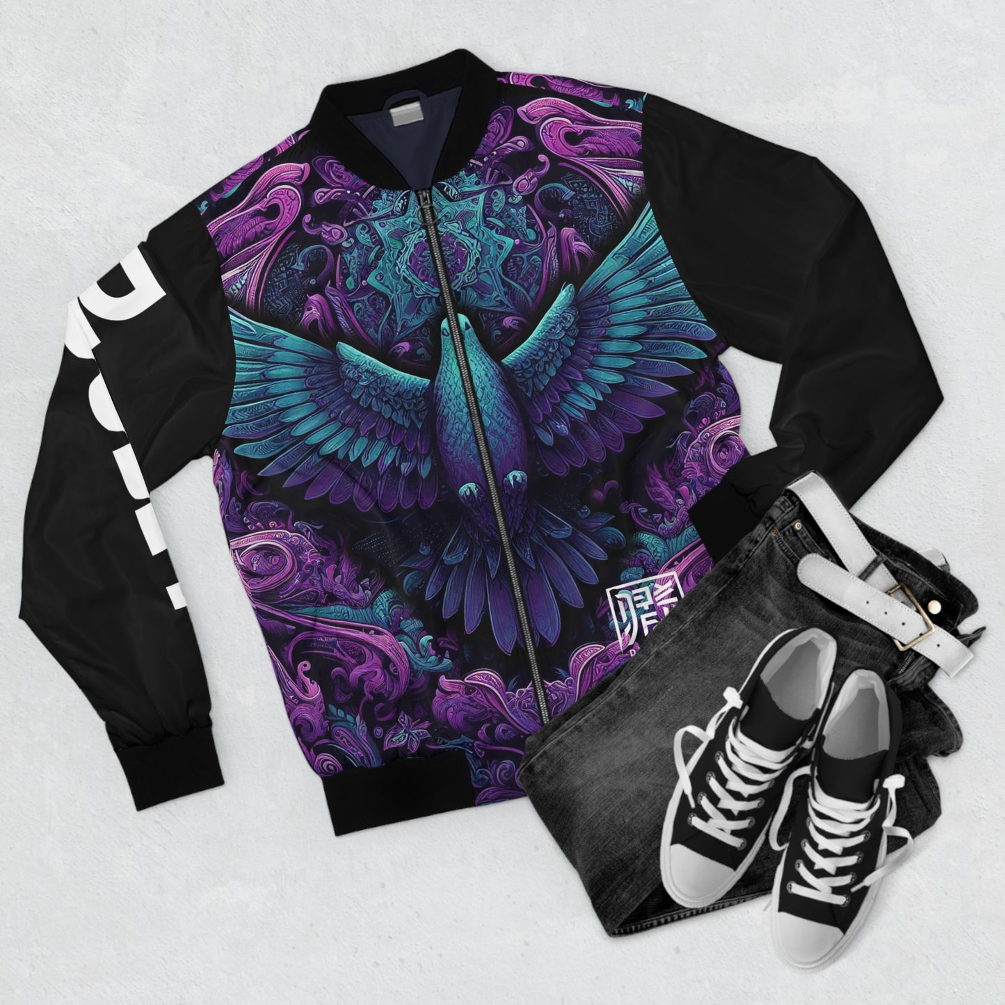 DISOBEY Men's Bomber Jacket (PURPLE PIGEON)