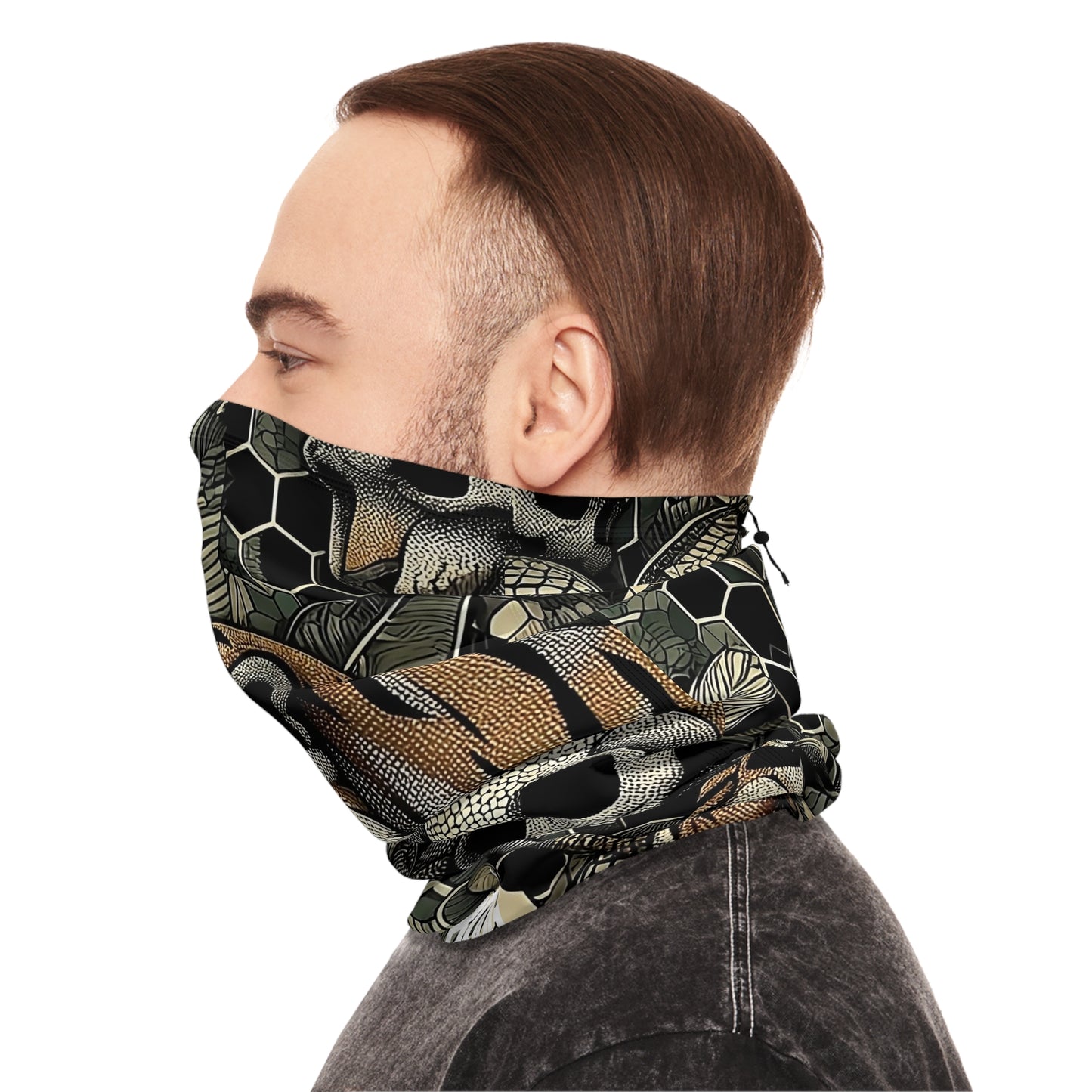 Hexcam Tigerskin Winter Neck Gaiter With Drawstring