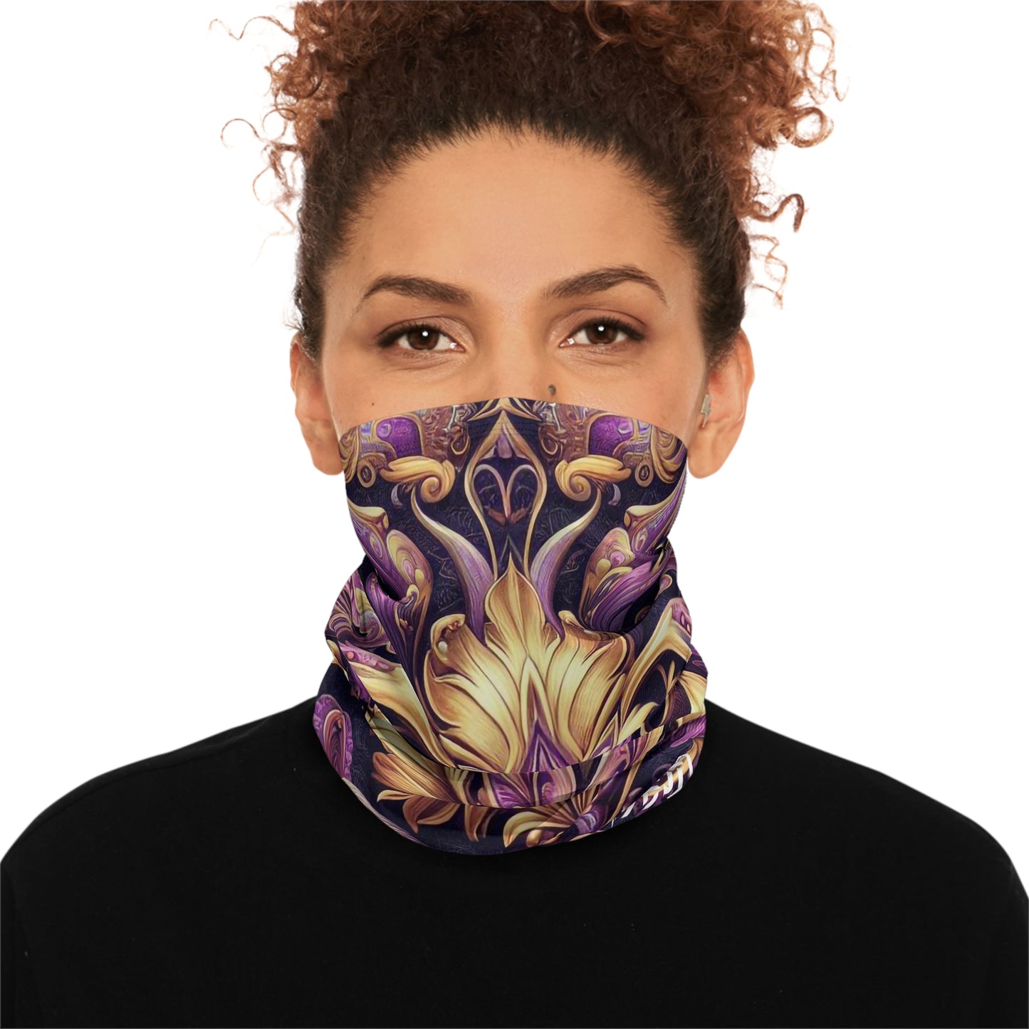 Winter Neck Gaiter W/ Drawstring - PURPLE TREASURE