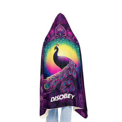 Hooded Snuggle Blanket - PURPLE PEACOCK PAISLEY