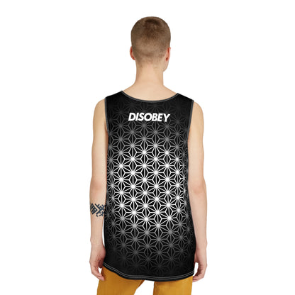 DISOBEY Men's Thin Gym Tank (SACRED G B&W)