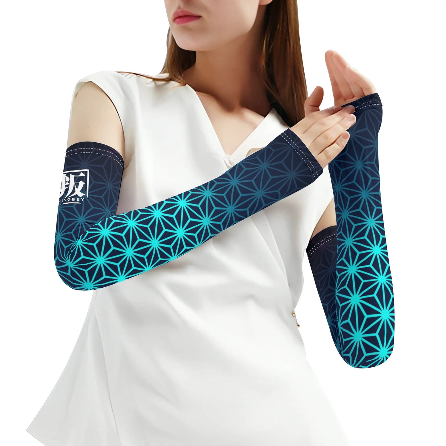 LOTUSFACE BLACK Cooling UV Protective Festival Arm Sleeves