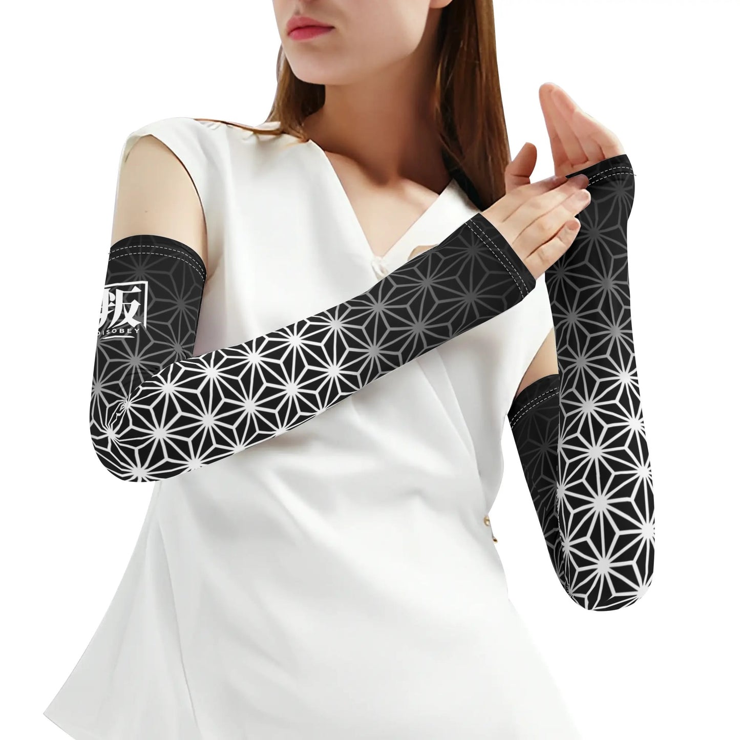 SACRED G BLACK Cooling UV Protective Festival Arm Sleeves
