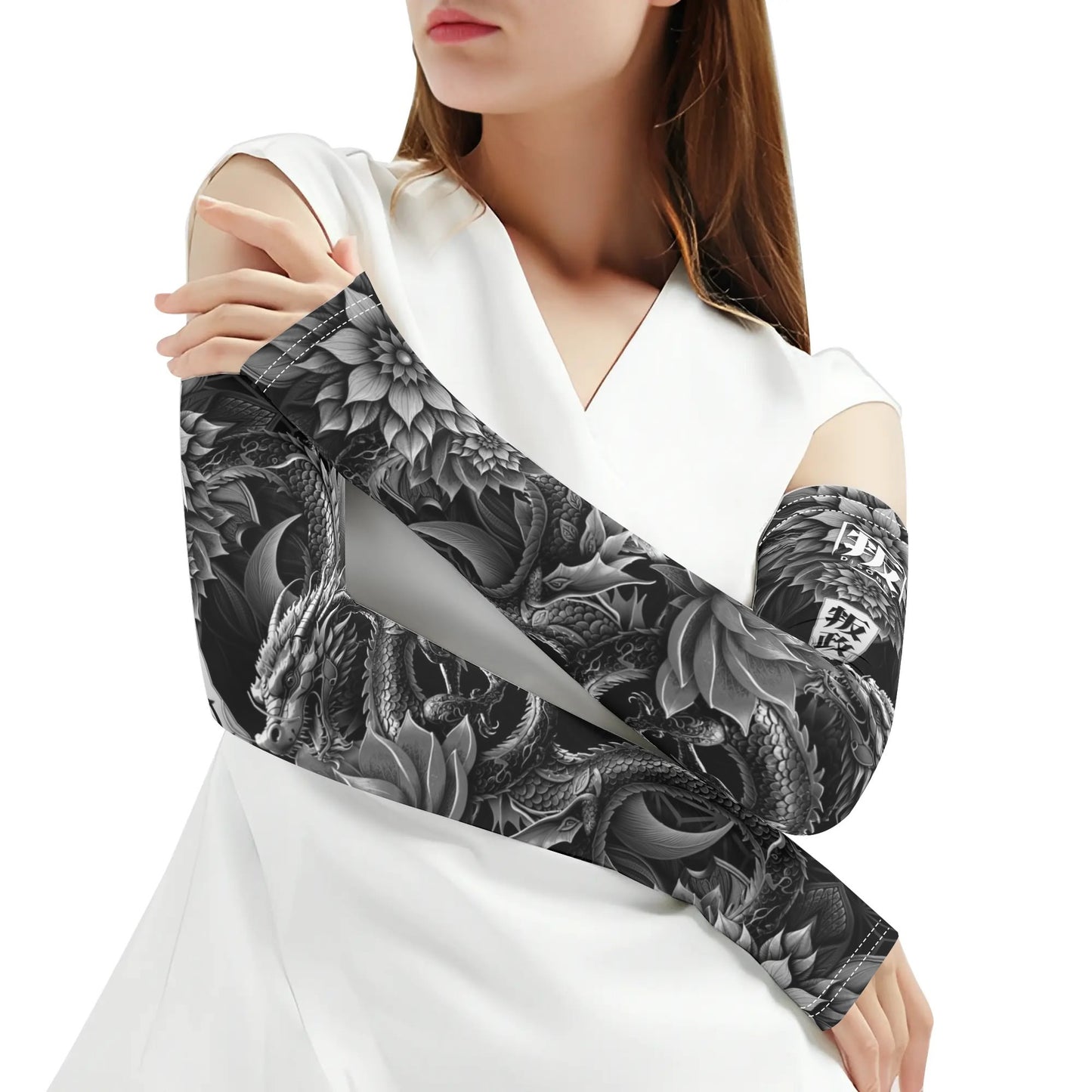 LOTUSFACE 2025 BLACK Cooling UV Protective Festival Arm Sleeves