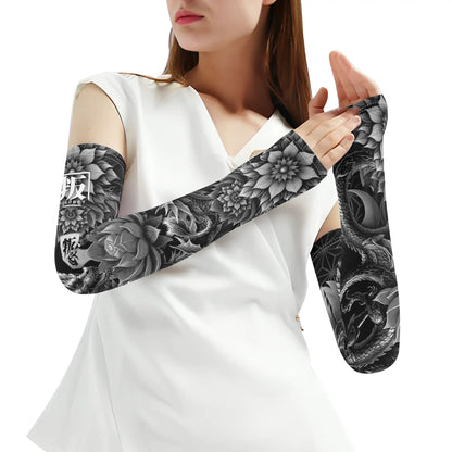 LOTUSFACE 2025 BLACK Cooling UV Protective Festival Arm Sleeves