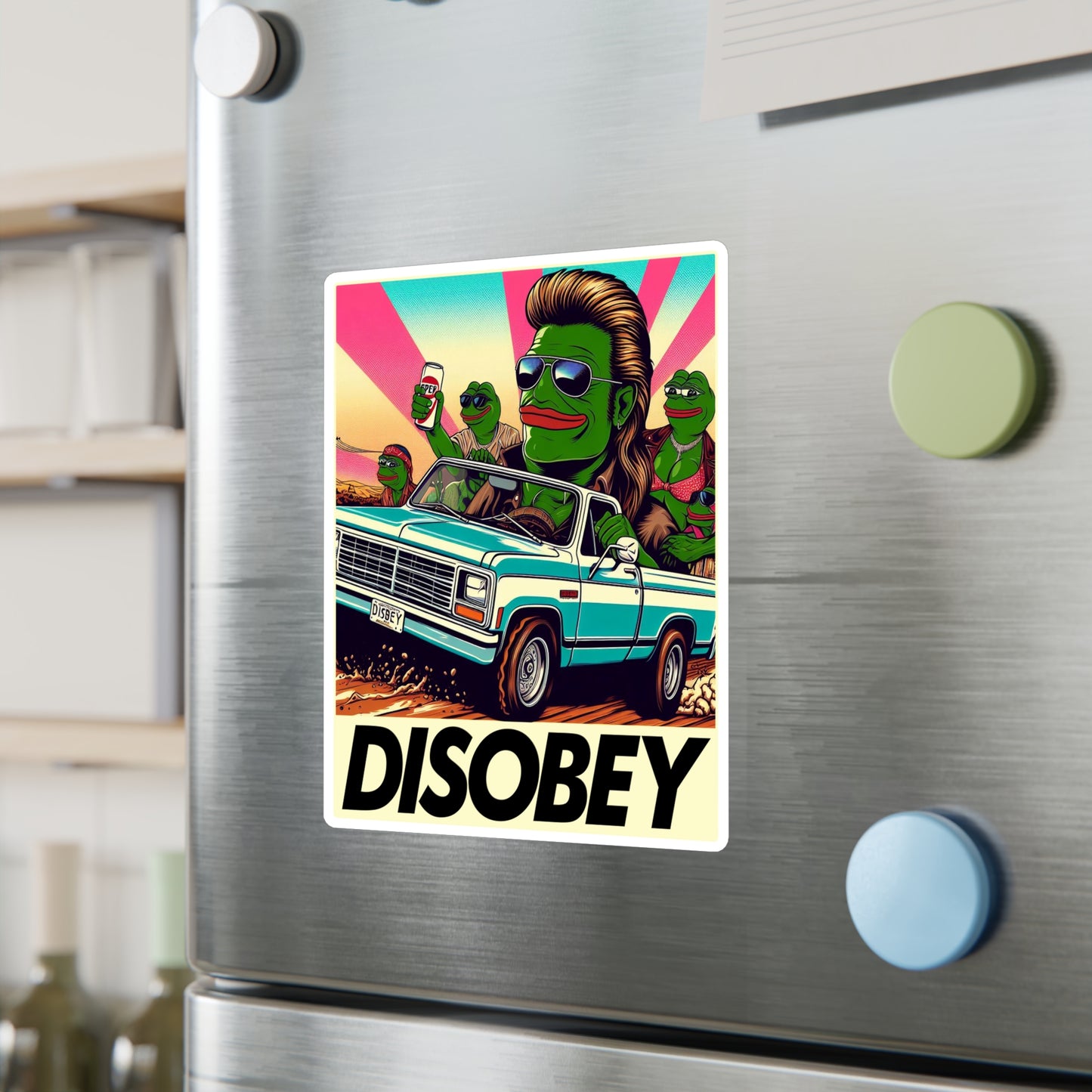 DISOBEY Retro Vinyl LARGE Decal (Road Soda)