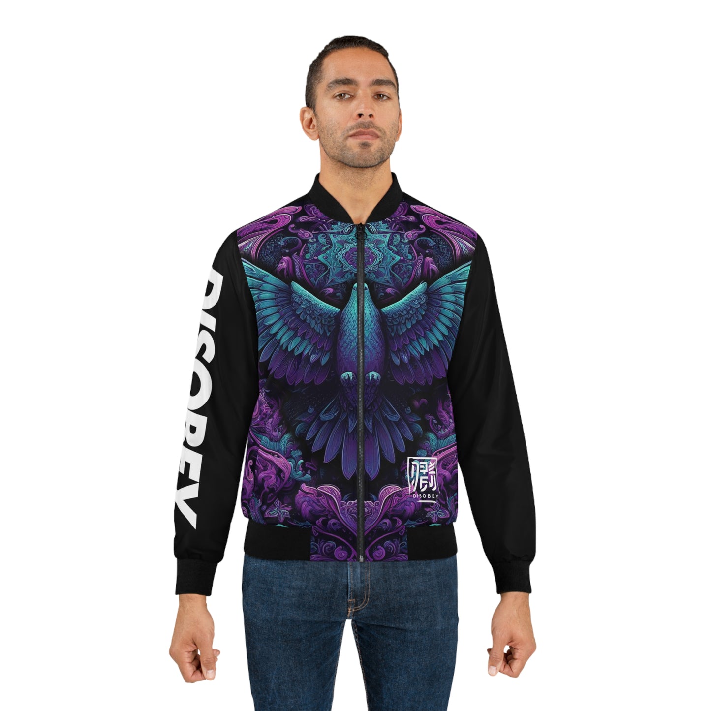 DISOBEY Men's Bomber Jacket (PURPLE PIGEON)