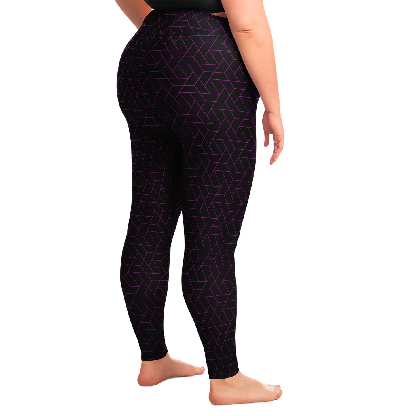 Plus Size Legging - CYBERBLACK FUSCHIA