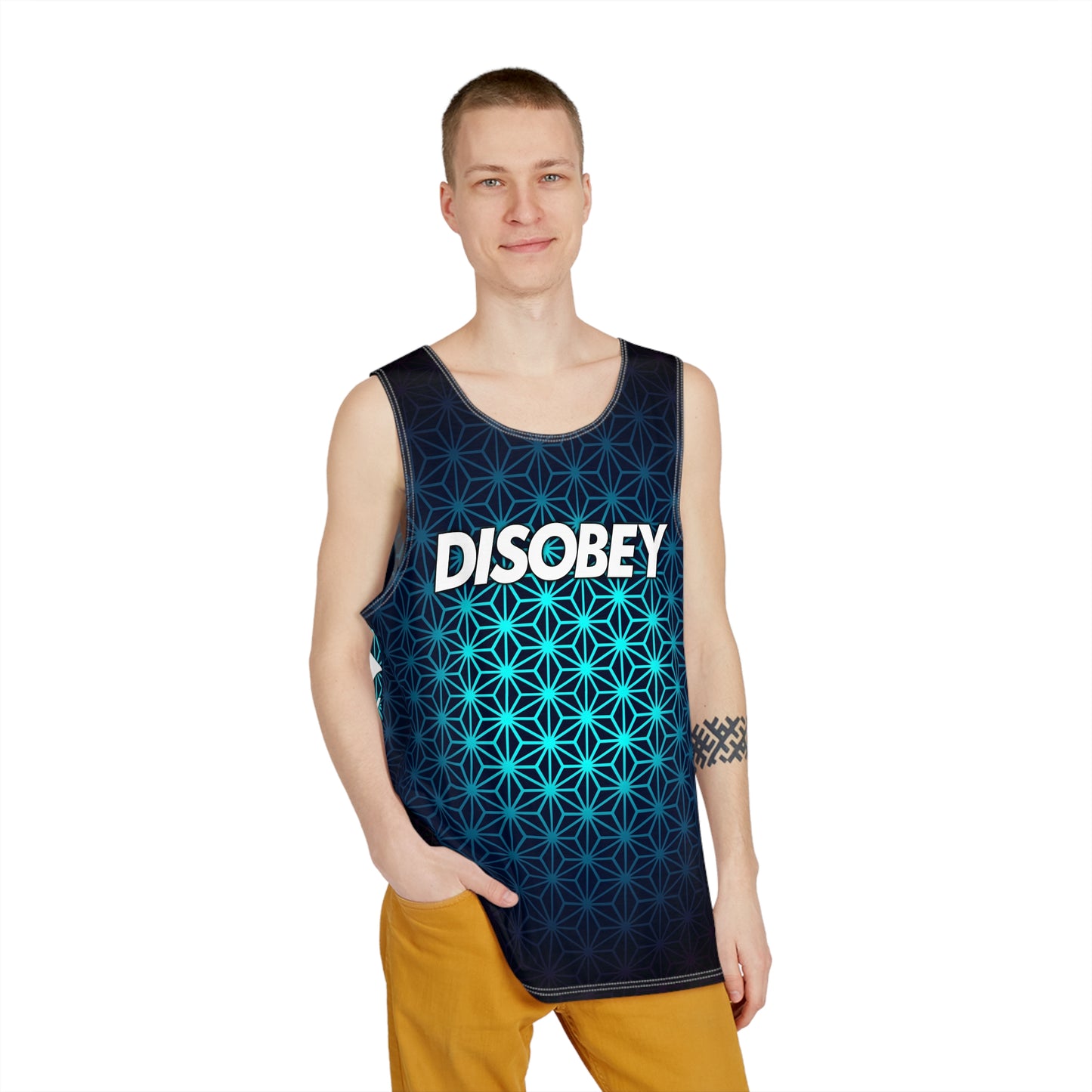 DISOBEY Men's Thin Gym Tank (SACRED G BIG LOGO)