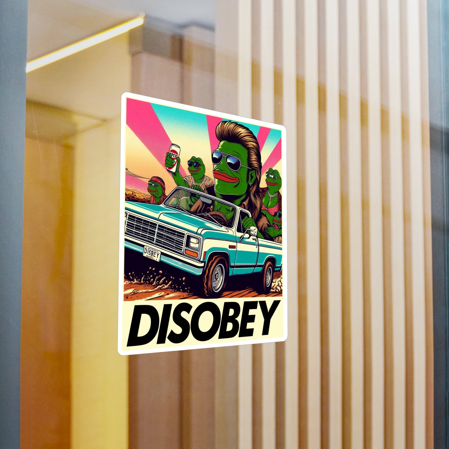 DISOBEY Retro Vinyl LARGE Decal (Road Soda)