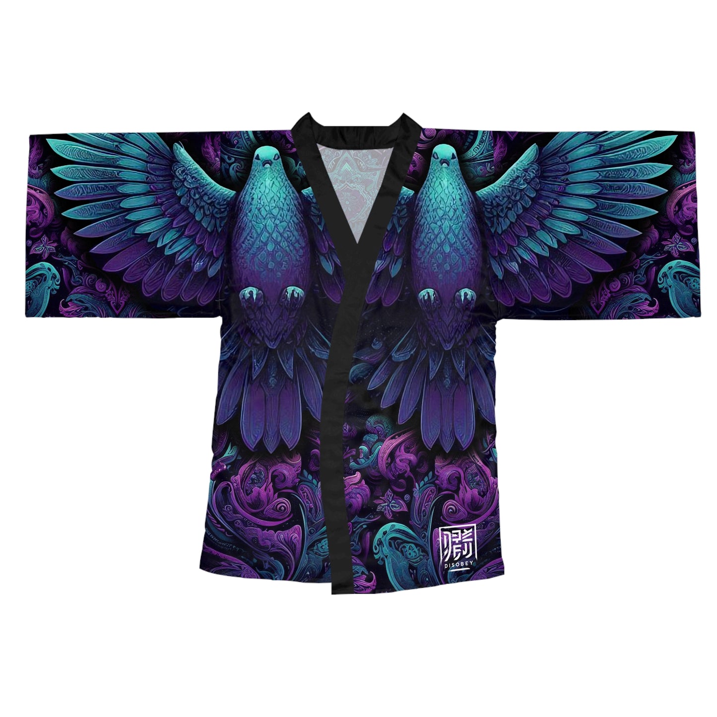 Long Sleeve Kimono Robe (PURPLE PIGEON)