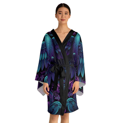 Long Sleeve Kimono Robe (PURPLE PIGEON)