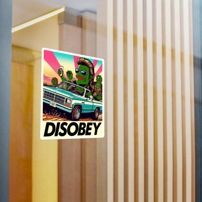 DISOBEY Retro Vinyl LARGE Decal (Road Soda)