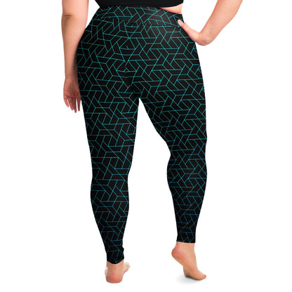 Plus Size Legging - CYBERBLACK TEAL