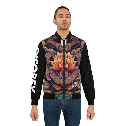 DISOBEY Men's Bomber Jacket (LOTUSFACE Plain Sleeve)