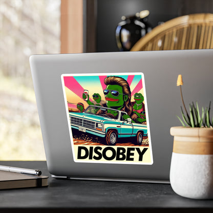 DISOBEY Retro Vinyl LARGE Decal (Road Soda)