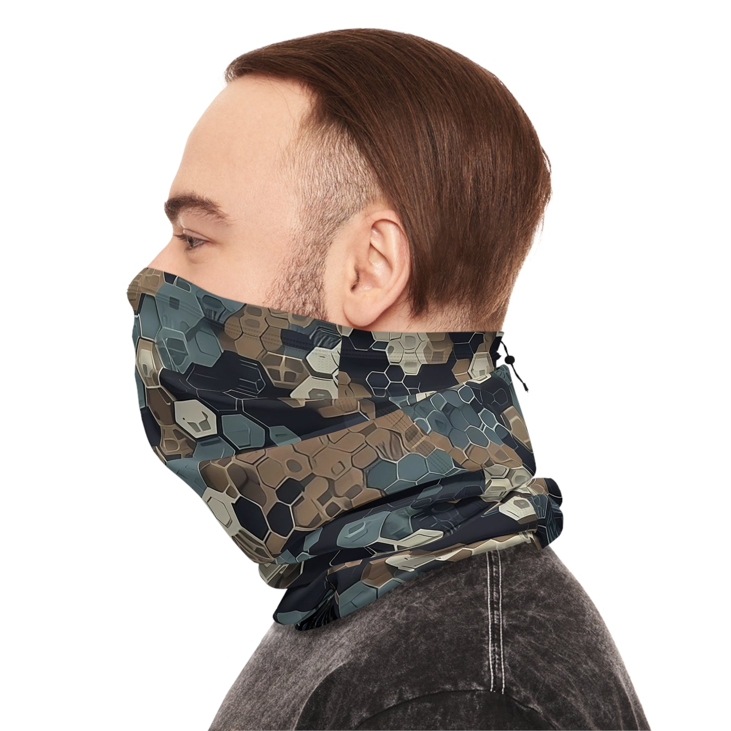 Hexcam Mountain Winter Neck Gaiter With Drawstring