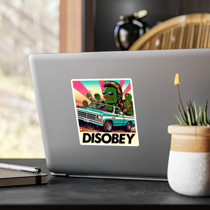 DISOBEY Retro Vinyl LARGE Decal (Road Soda)