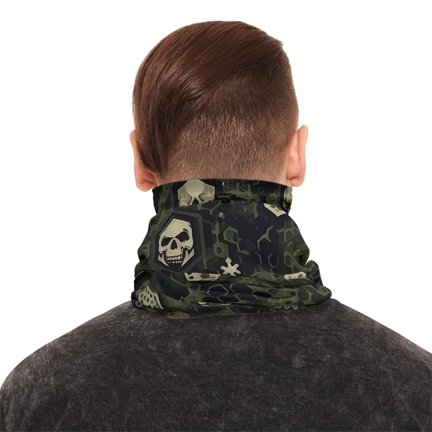 Hexcam Skull Winter Neck Gaiter With Drawstring