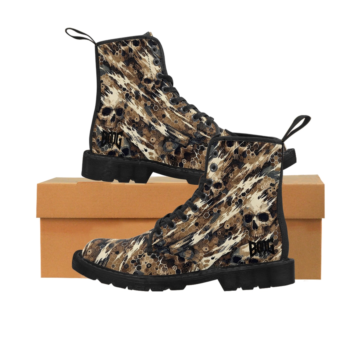 HEXCAM Desert Skull Men's Canvas Boots