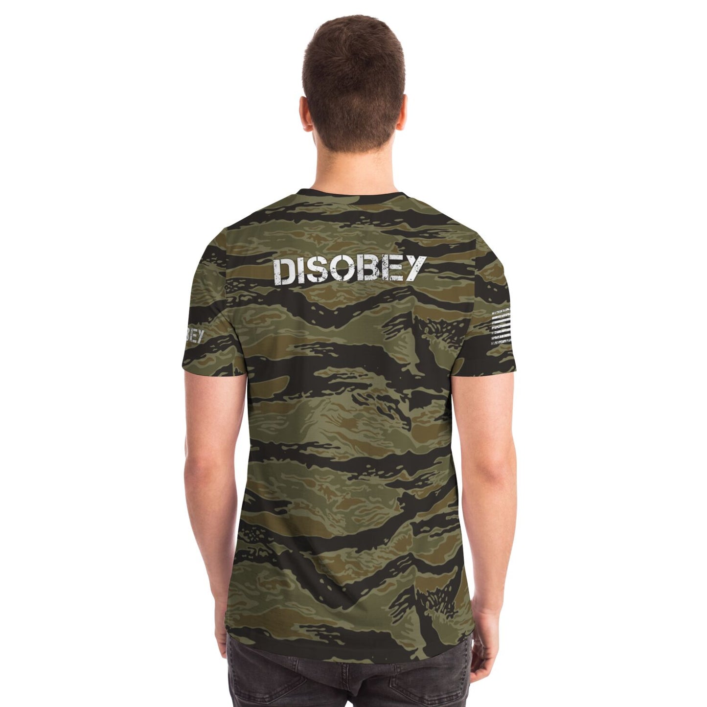 DISOBEY Camotivational "Life Isn't a Gig" Tigerstripe Camo Shirt