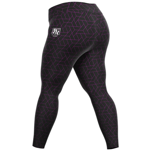 Plus Size Legging - CYBERBLACK FUSCHIA