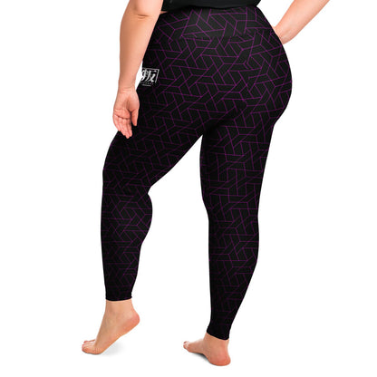 Plus Size Legging - CYBERBLACK FUSCHIA