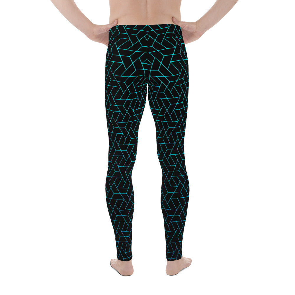 DISOBEY Men's Leggings (CYBERBLACK TEAL)