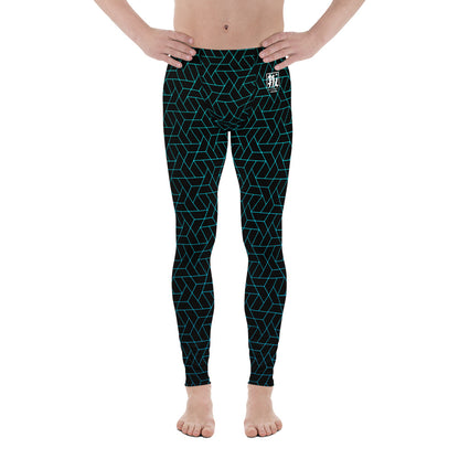 DISOBEY Men's Leggings (CYBERBLACK TEAL)