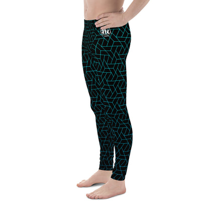 DISOBEY Men's Leggings (CYBERBLACK TEAL)