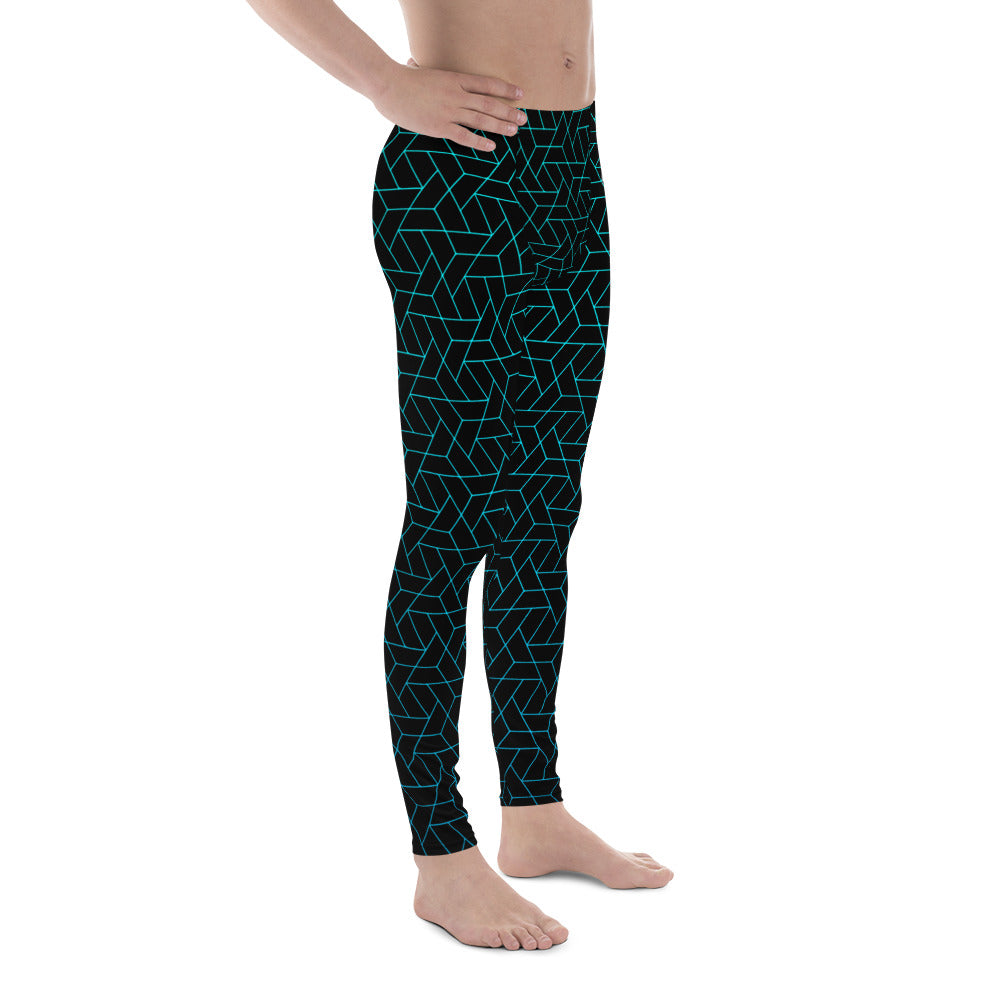 DISOBEY Men's Leggings (CYBERBLACK TEAL)