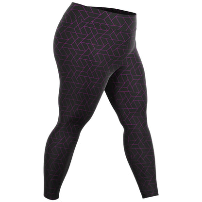 Plus Size Legging - CYBERBLACK FUSCHIA