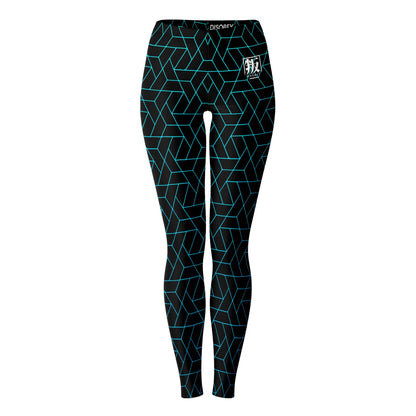 DISOBEY Festival Leggings  -  CYBERBLACK TEAL