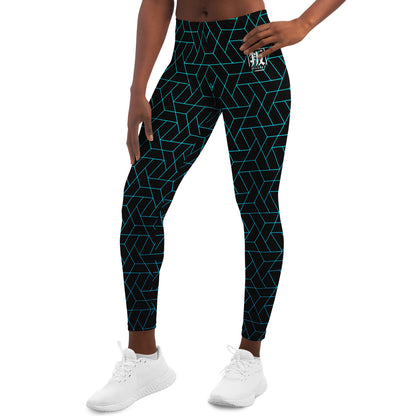 DISOBEY Festival Leggings  -  CYBERBLACK TEAL